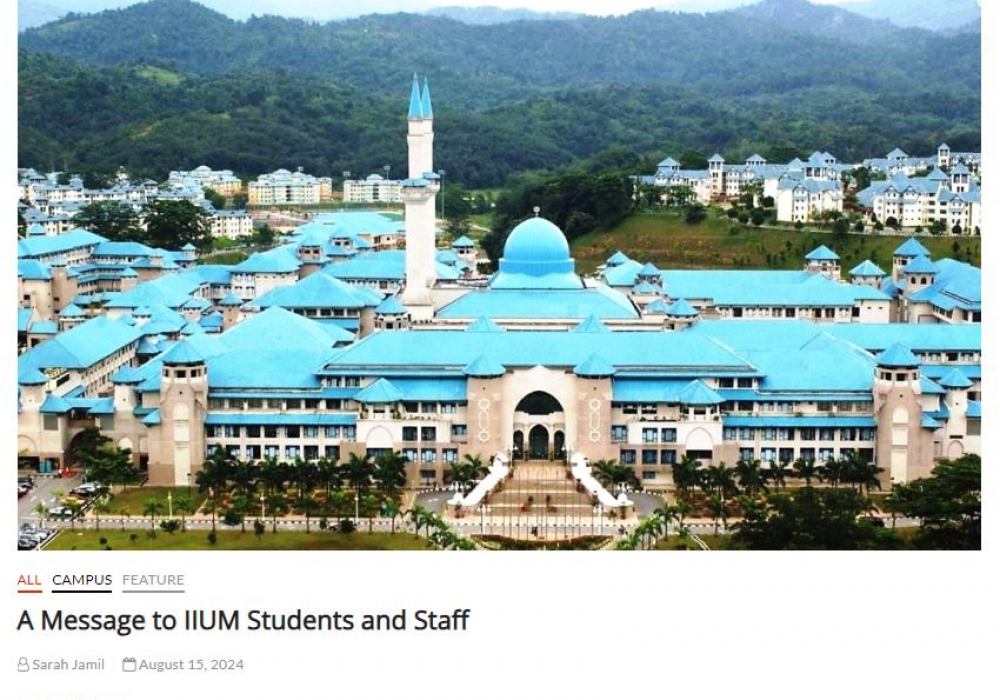 A message to IIUM family - Students, Staff…