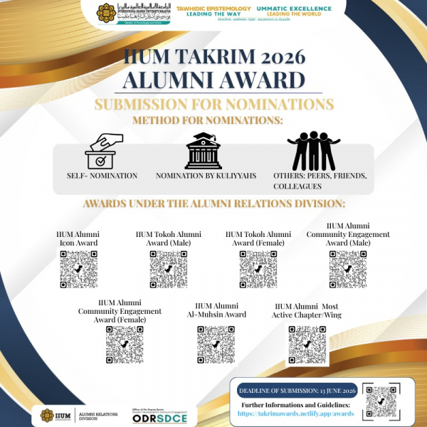 IIUM Takrim 2026: Alumni Awards are open for nominations!