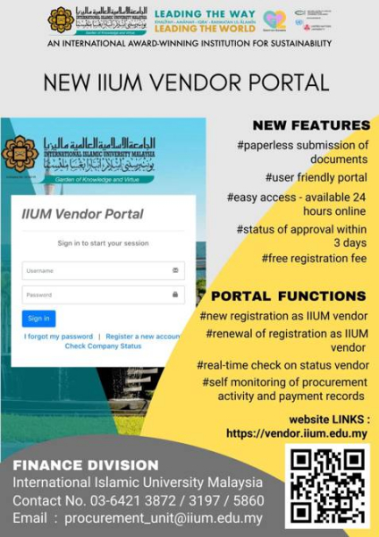 NEW IIUM VENDOR PORTAL