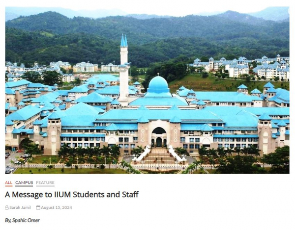 A message to IIUM family - Students, Staff and Alumni