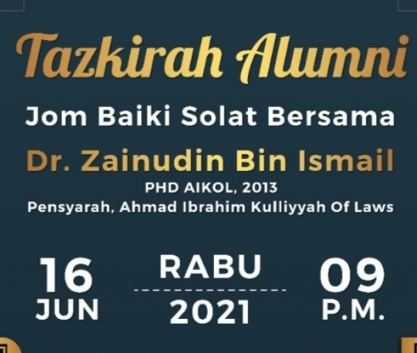 Tazkirah Alumni : Jom Baiki Solat