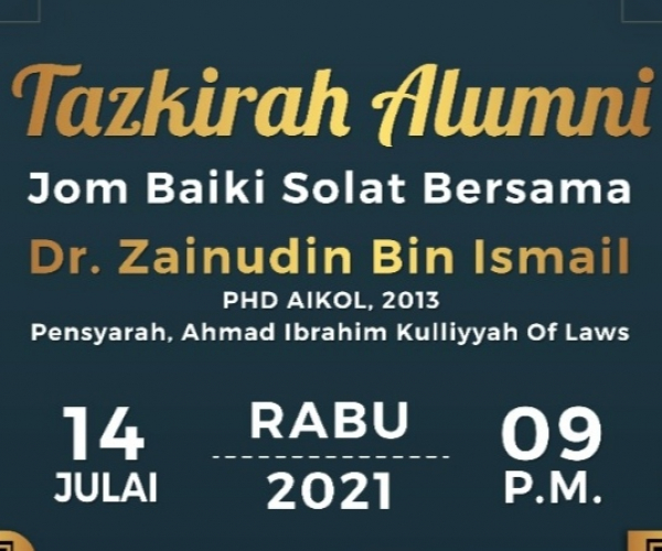 Tazkirah Alumni : Panduan Ibadah Pesakit (Minggu ke-2)