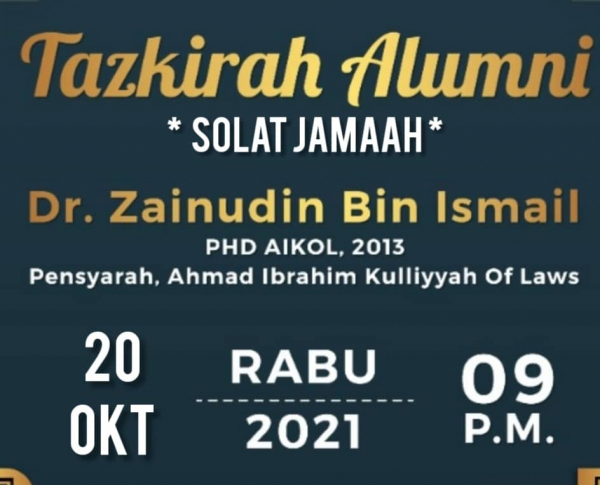 TAZKIRAH ALUMNI : SOLAT JAMAAH