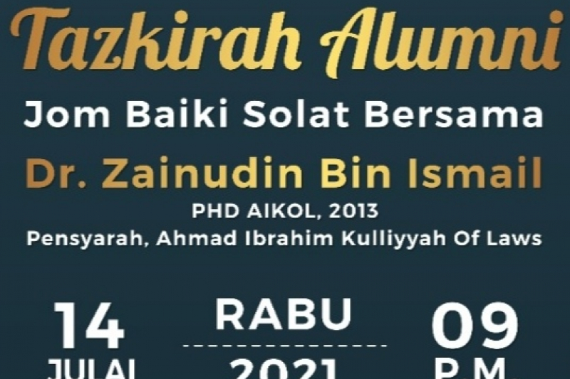 Tazkirah Alumni : Panduan Ibadah Pesakit (Minggu ke-2)